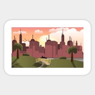 Evening City-Scape Sticker